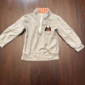 Simply Sutton gray half zip embroidered bulldog boys shirt size 3